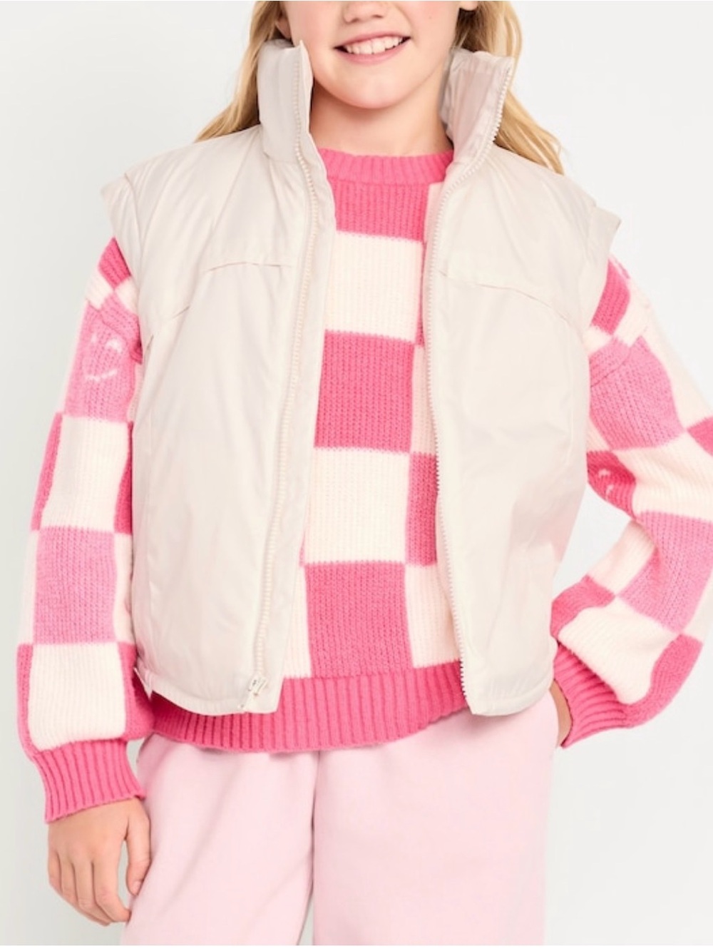 Old Navy Girls Water-Resistant Quilted Zip-Front Vest (Size: 2X)